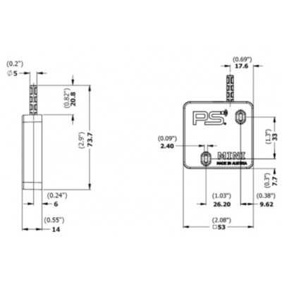 Dimensions de la petite serrure mini extension à la serrure ABIOLOCK